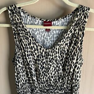 Cream and black animal print dress
